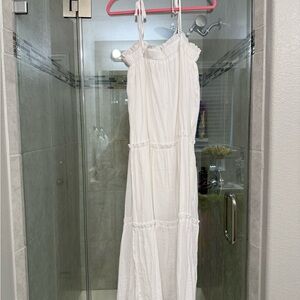 Amazon White Maxi Dress with Ruffle Straps